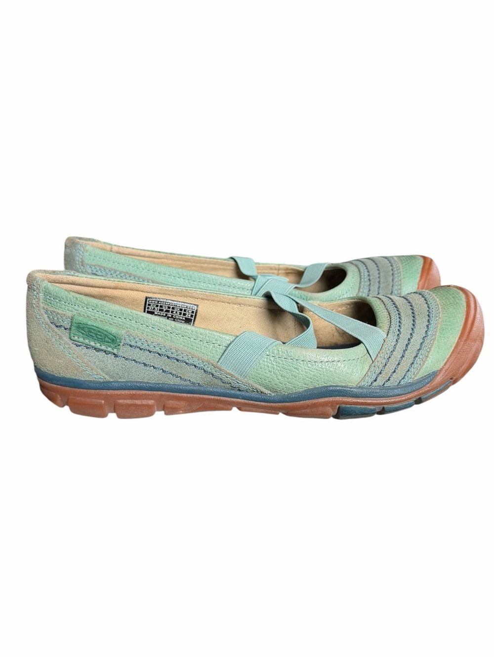 Keen Rivington CNX 7 Mint Green Crisscross Mary Jane Flat